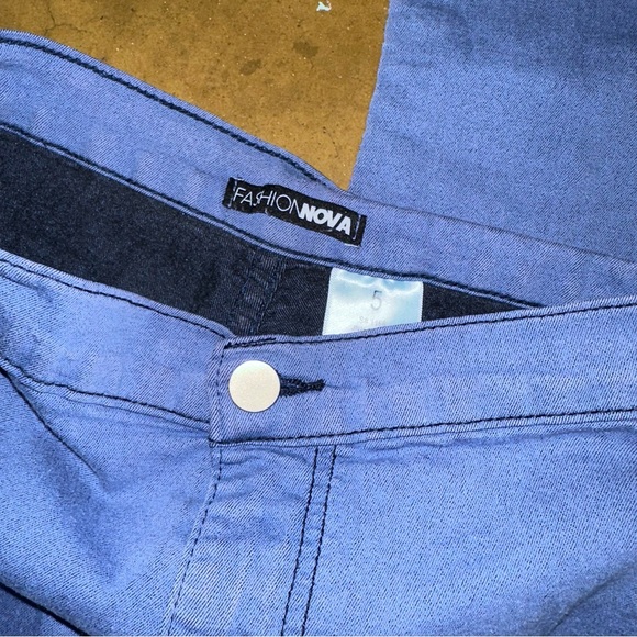 Super High Waisted Blue Skinny Jeans (Stretchy) - Picture 4 of 7